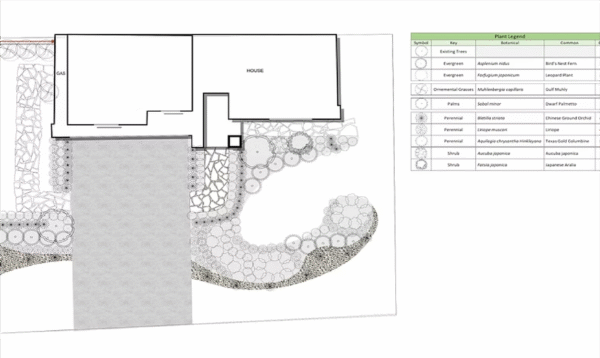 Front Yard Driveway & Shadow Garden 3D Design